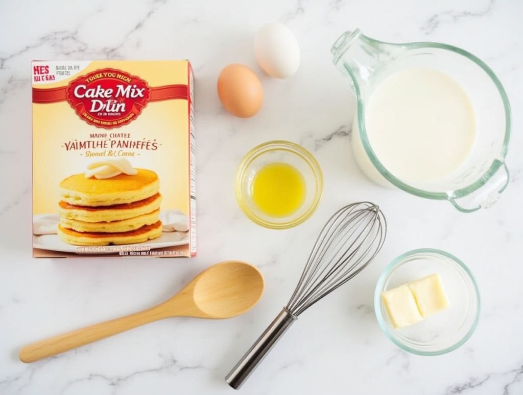 Ingredients for Cake Mix Pancakes